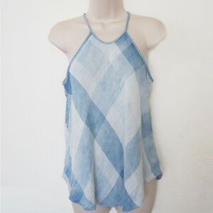 Cloth & Stone Checkered Sky Halter Top